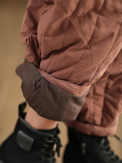 Winter Spliced Padded Harem Pants Qn019