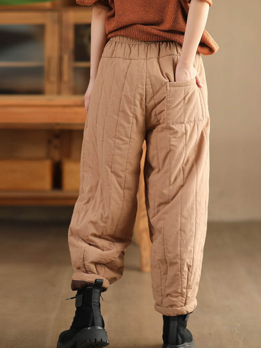 Winter Spliced Padded Harem Pants Qn019