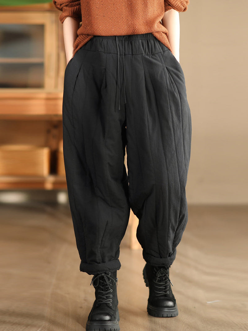 Winter Spliced Padded Harem Pants Qn019