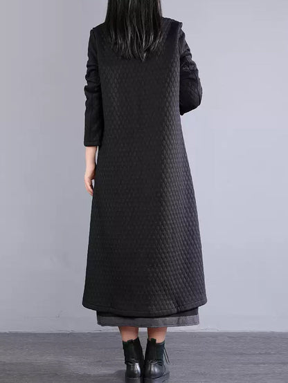 Winter Retro Warm Fleece-lined Long Coat Qm023