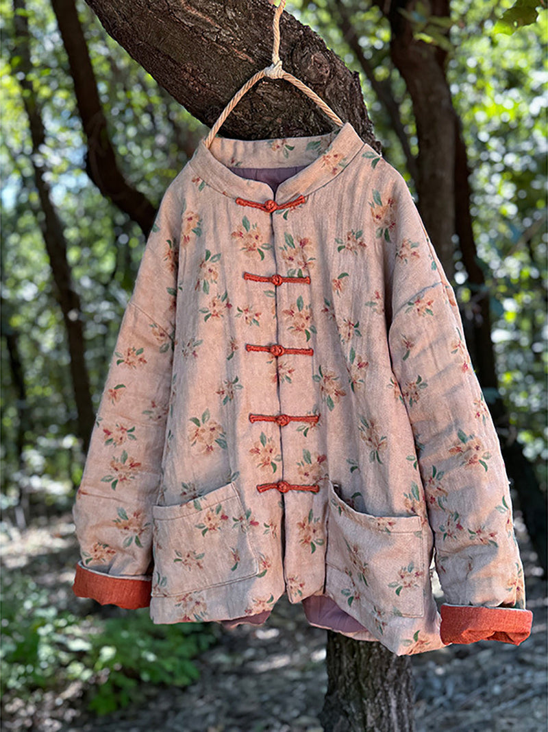Winter Linen Cotton Padded Coat Qm012