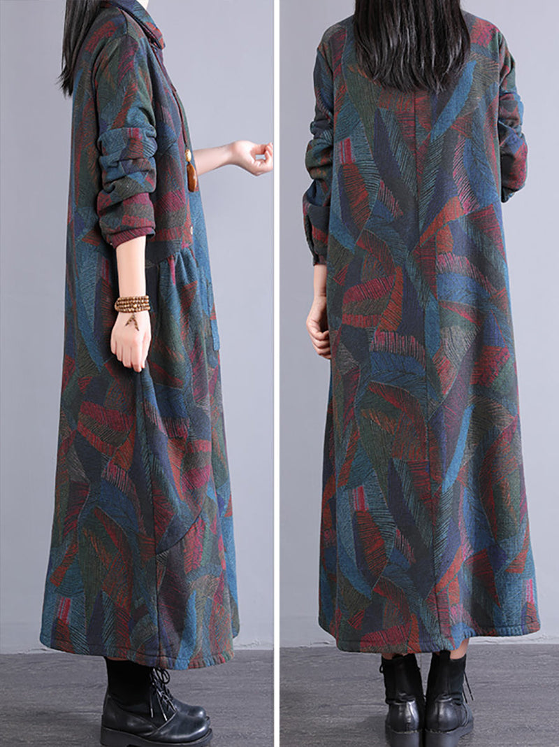 Winter Colorblock 100%cotton Long Coat Qm015