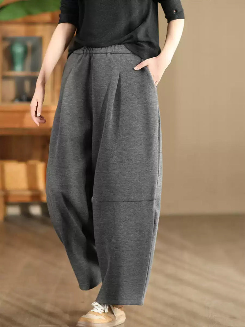 Winter Fleece-lined Wide-leg Pants Wu006