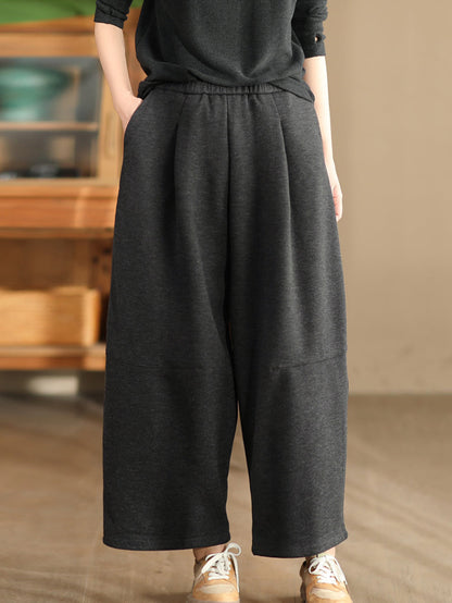 Winter Fleece-lined Wide-leg Pants Wu006
