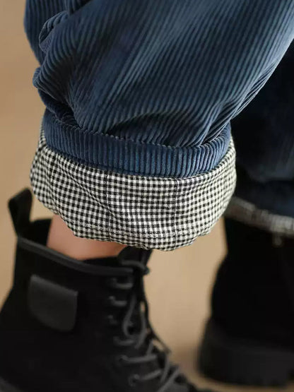 Winter Retro Corduroy Padded Cotton Harem Pants Wu004