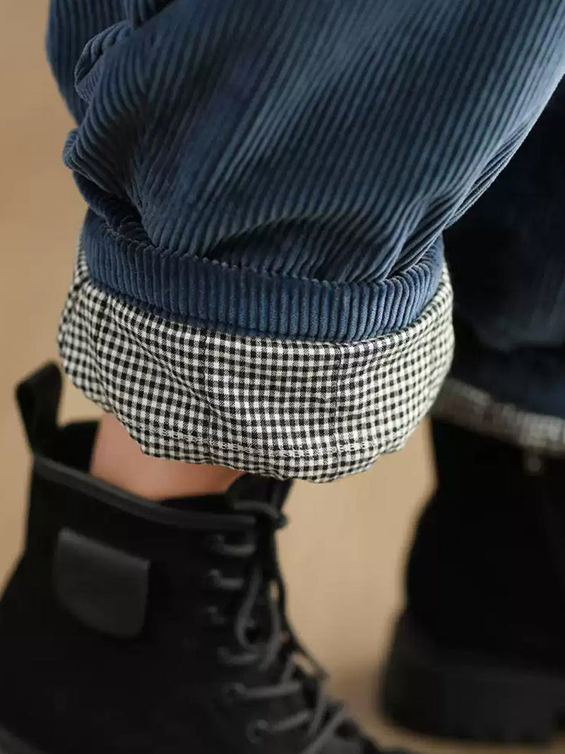 Winter Retro Corduroy Padded Cotton Harem Pants Wu004
