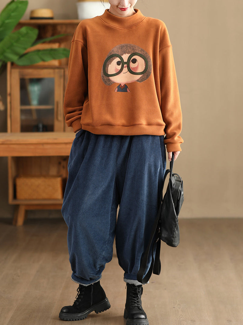 Winter Retro Corduroy Padded Cotton Harem Pants Wu004