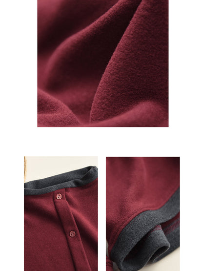 Winter Colorblock Half-turtleneck Sweatshirt Wu015