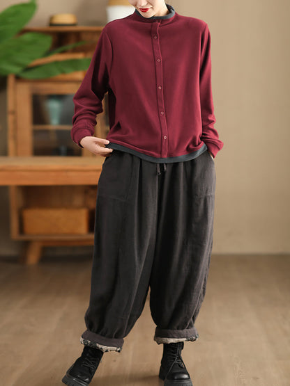 Winter Colorblock Half-turtleneck Sweatshirt Wu015