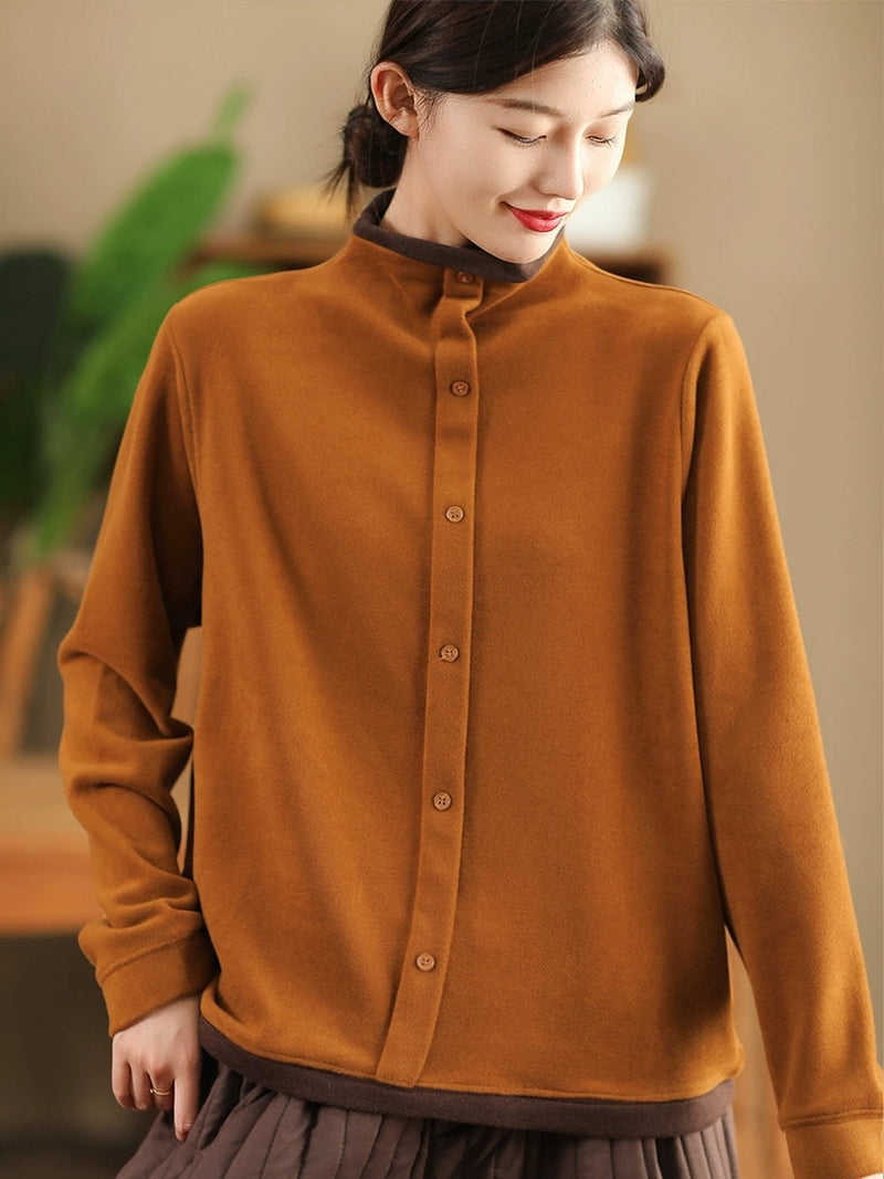 Winter Colorblock Half-turtleneck Sweatshirt Wu015
