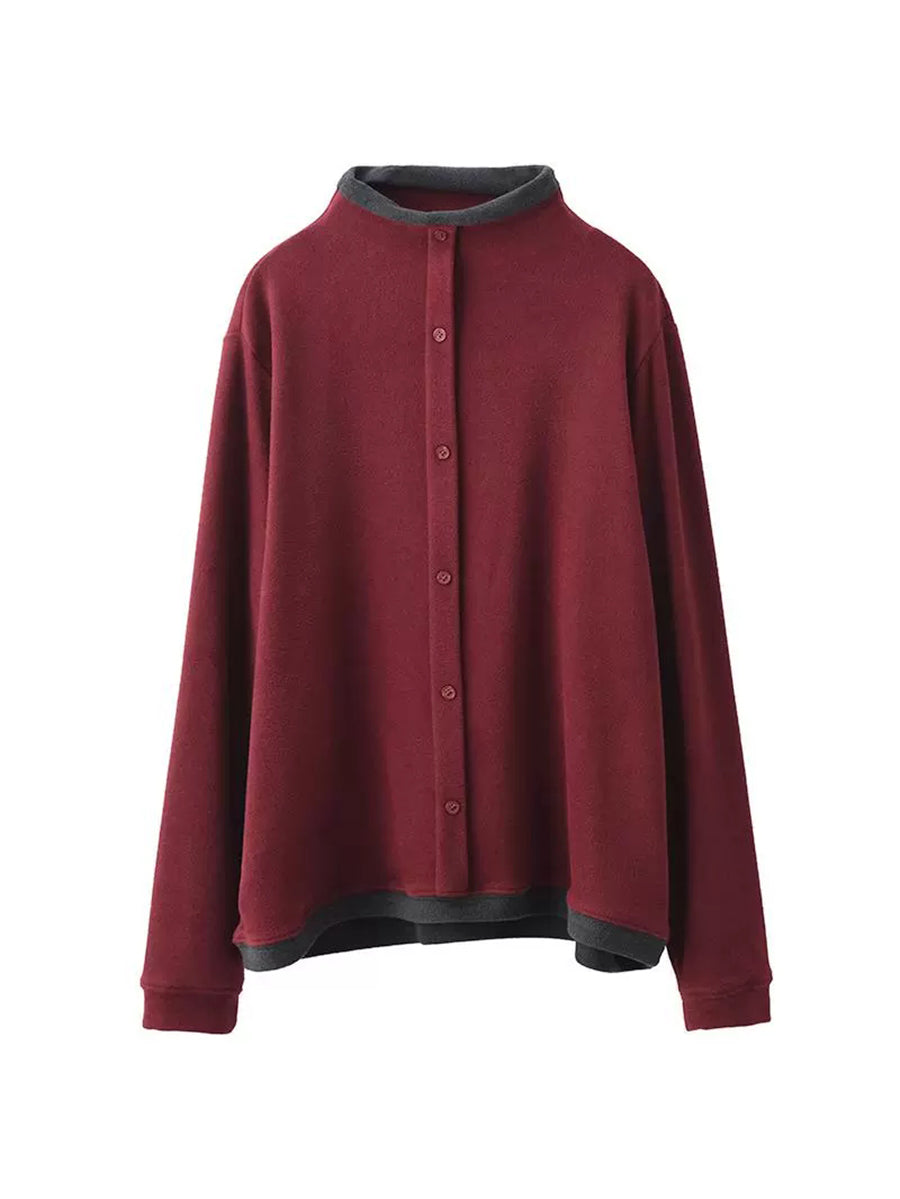 Winter Colorblock Half-turtleneck Sweatshirt Wu015