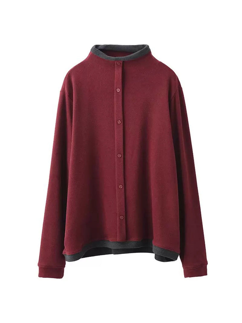 Winter Colorblock Half-turtleneck Sweatshirt Wu015