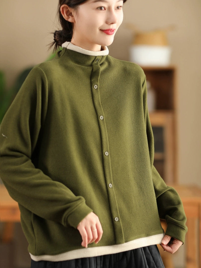 Winter Colorblock Half-turtleneck Sweatshirt Wu015