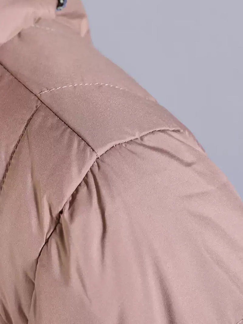 Winter Patch Hooded Long Down Coat Wu028