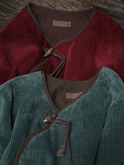 Autumn Corduroy Padded Coat Wu029