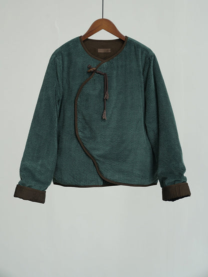 Autumn Corduroy Padded Coat Wu029