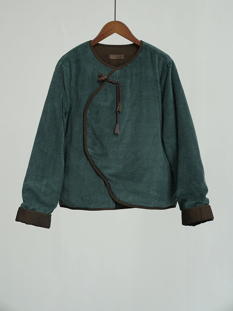 Autumn Corduroy Padded Coat Wu029