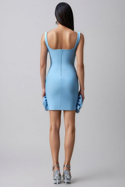 Dazie Sleeveless Diamond Flowers Mini Dress
