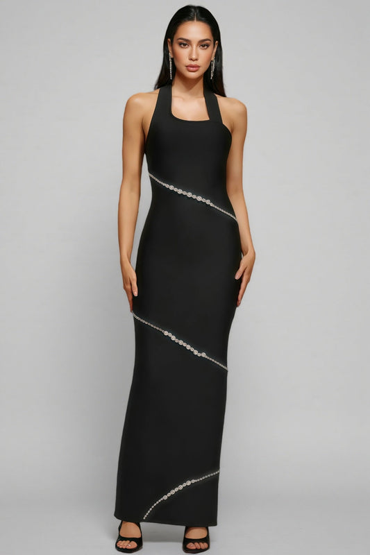 Conrad Halter Diamond Maxi Dress