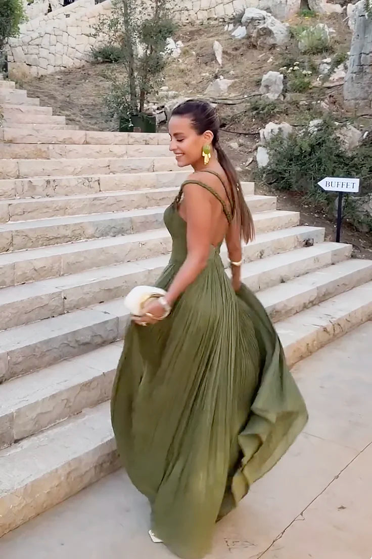 Deep Olive Green Maxi Dress