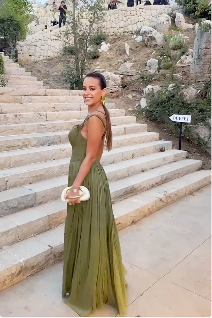 Deep Olive Green Maxi Dress