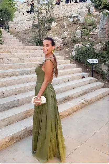 Deep Olive Green Maxi Dress