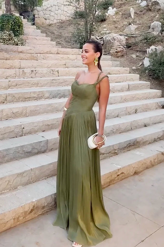 Deep Olive Green Maxi Dress
