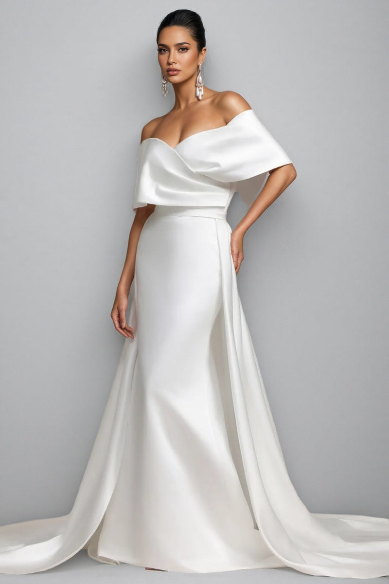 Euen Off Shoulder Fish Tail Wedding Maxi Dress