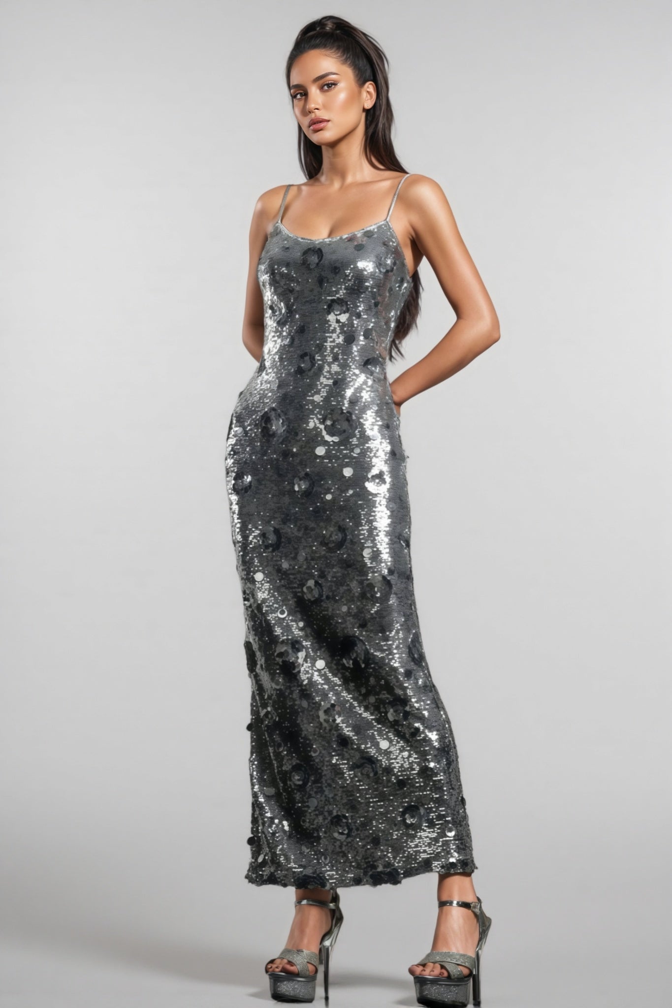 Dilara Strappy Sequinned Maxi Dress