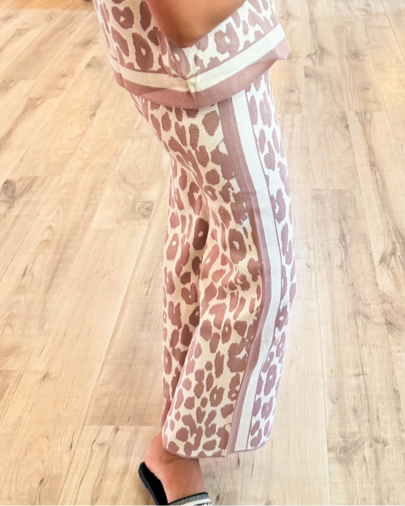 Leopard Print Pants Suit