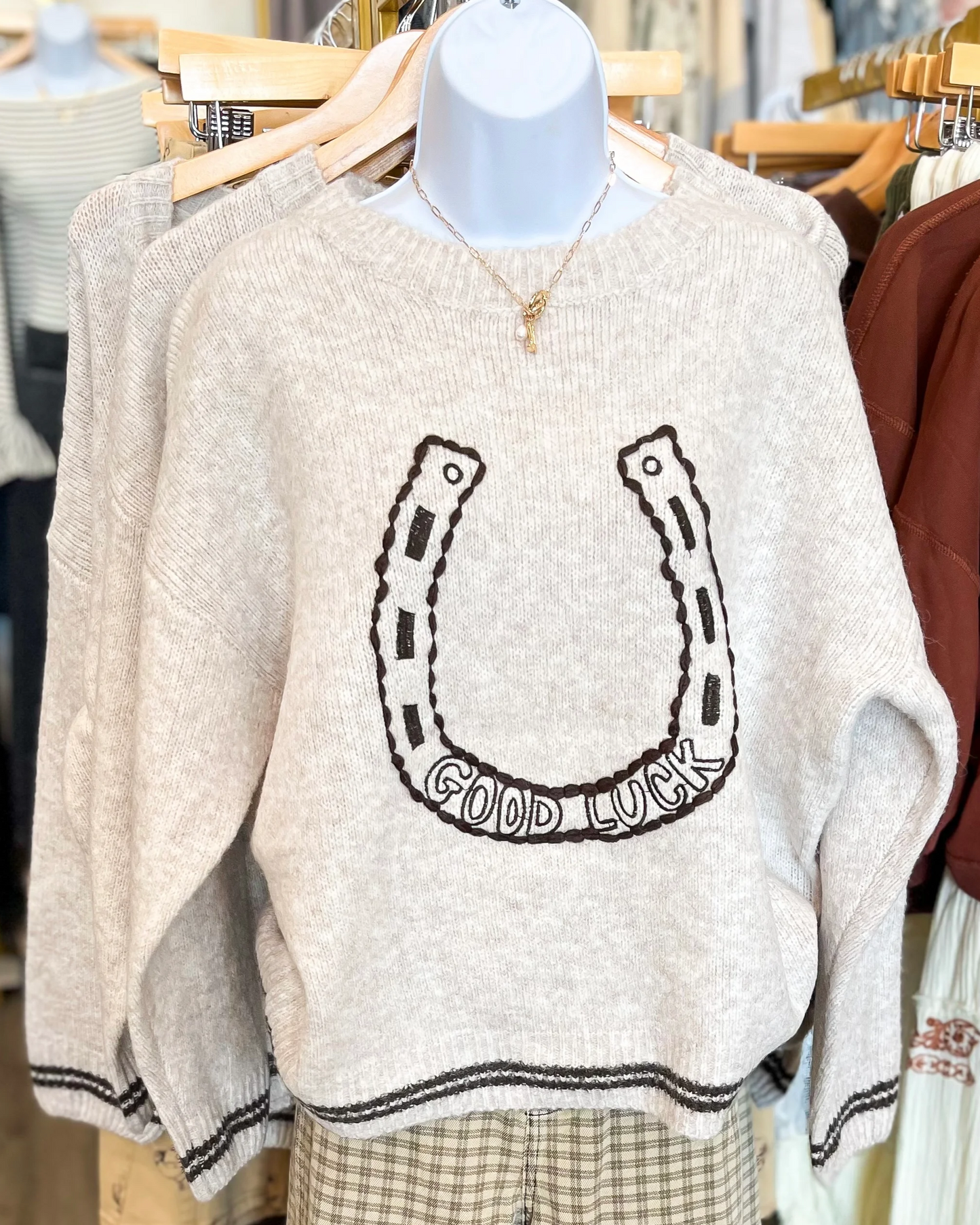 Good Luck Horseshoe Sweater