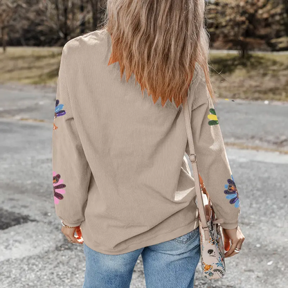 Sequined Turkey Drop Shoulder Sweatshirt