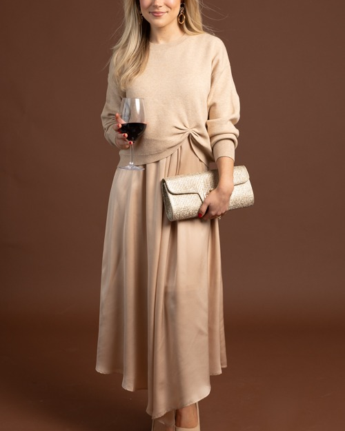 Layered Sweater Maxi Dress