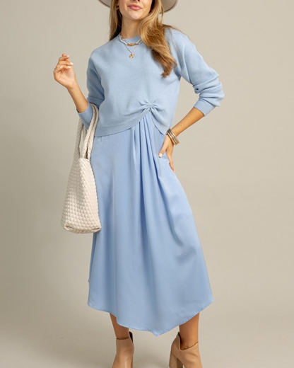 Layered Sweater Maxi Dress