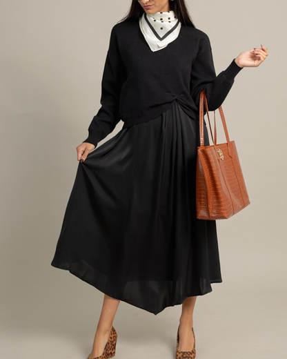 Layered Sweater Maxi Dress