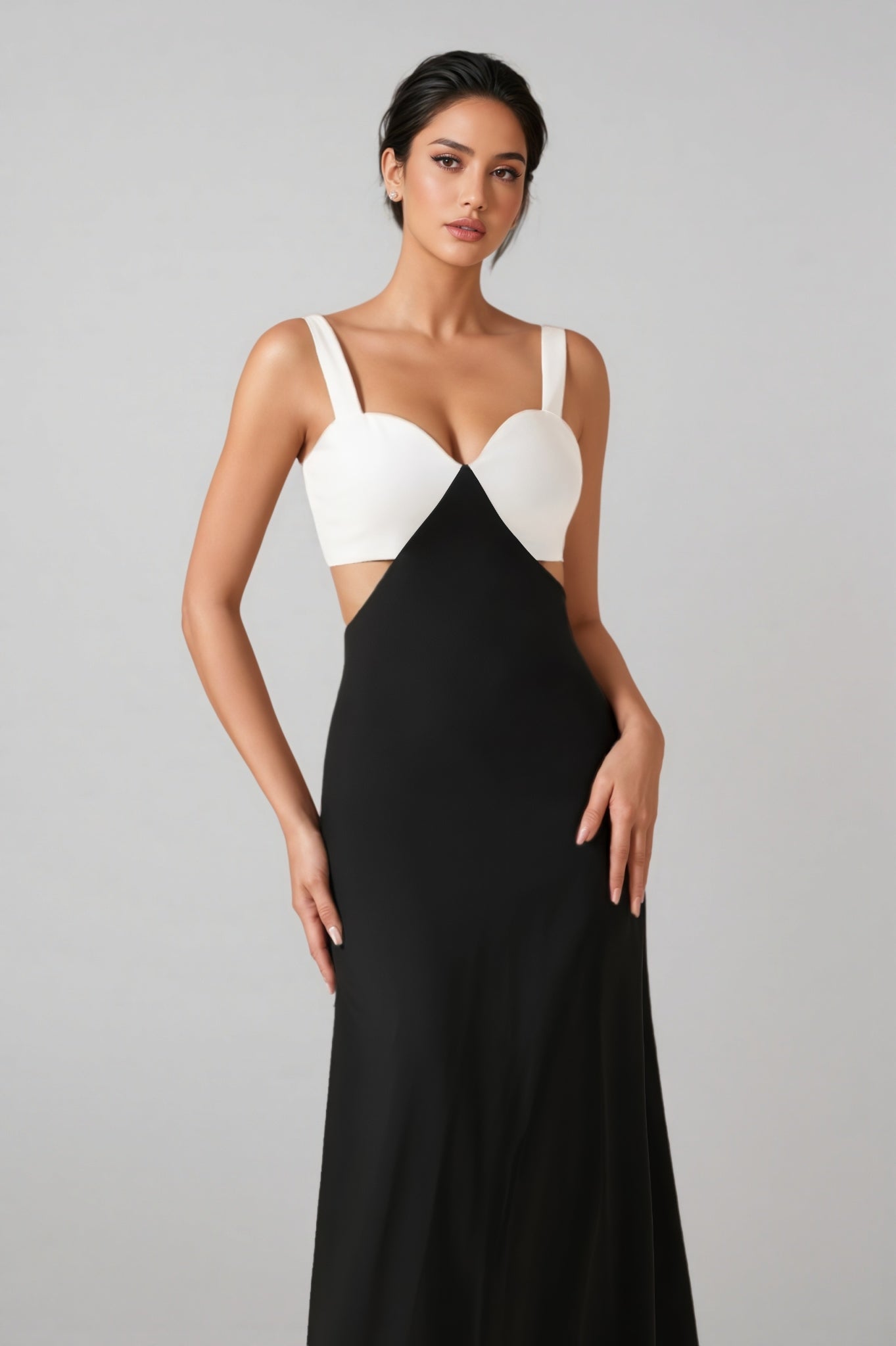 Garin Square Neck Cut-out Midi Dress