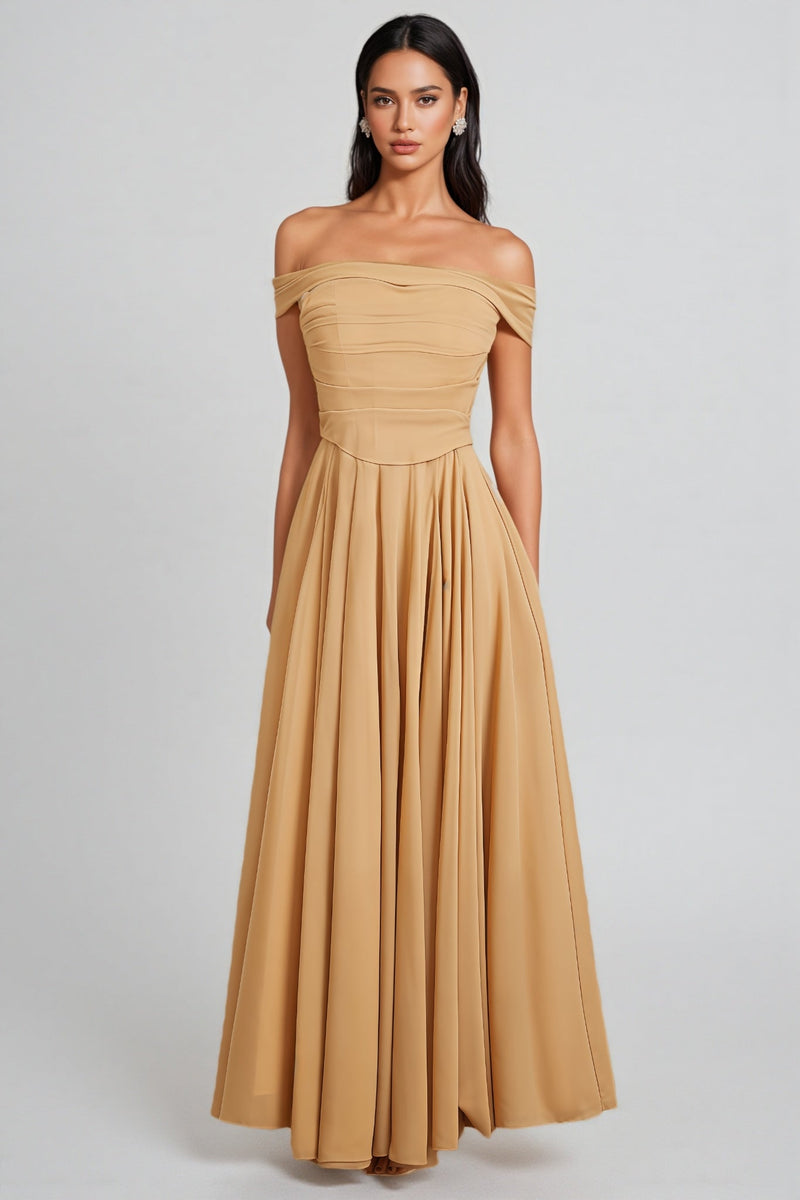 Callad Strapless Fishbone Maxi Dress