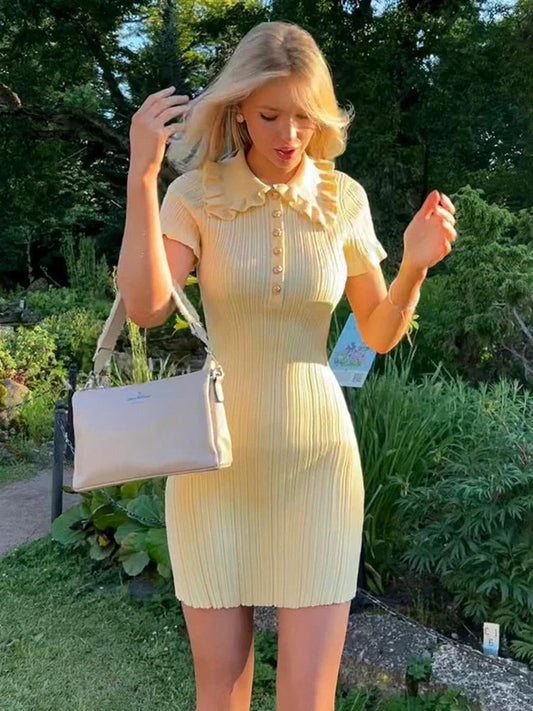 High-waist Knitted Mini Dress