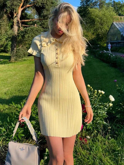High-waist Knitted Mini Dress