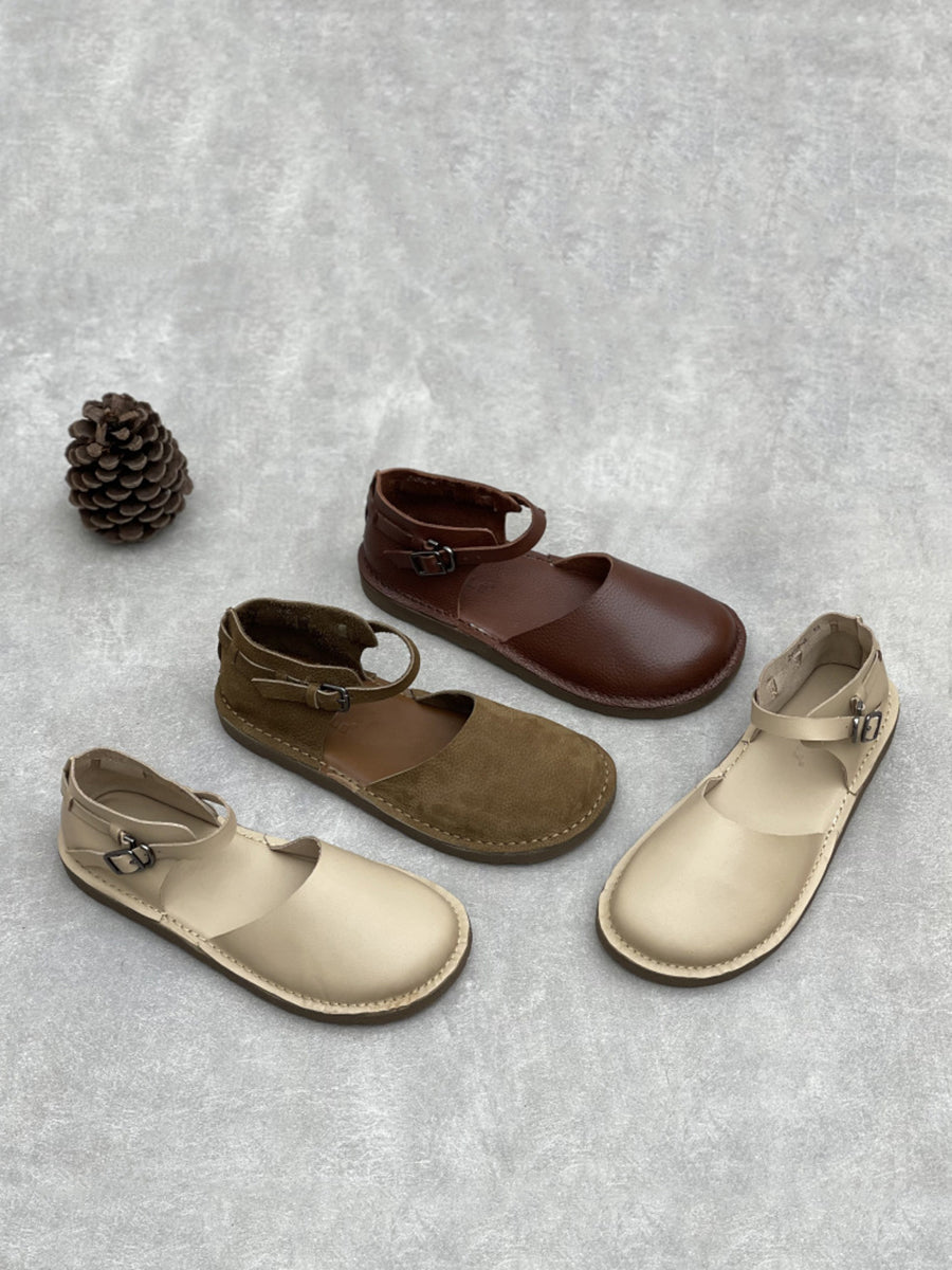 Leather Flat Summer Genuine Sandals