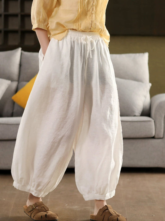 Summer Color 100%linen Pure Harem Pants