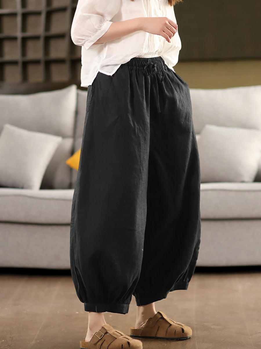 Summer Color 100%linen Pure Harem Pants