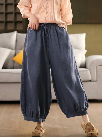Summer Color 100%linen Pure Harem Pants