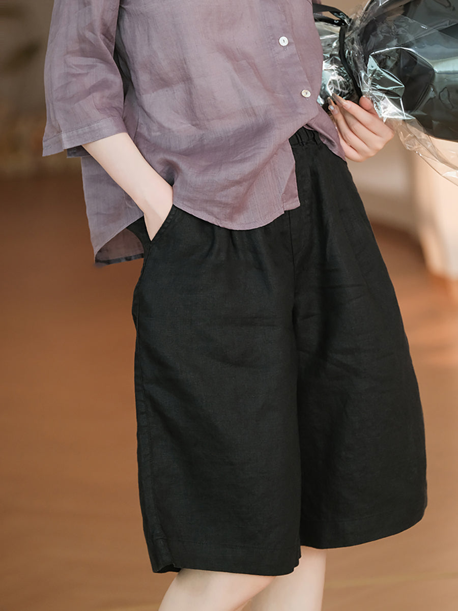 Color 100%linen Pure Fifth Summer Pants