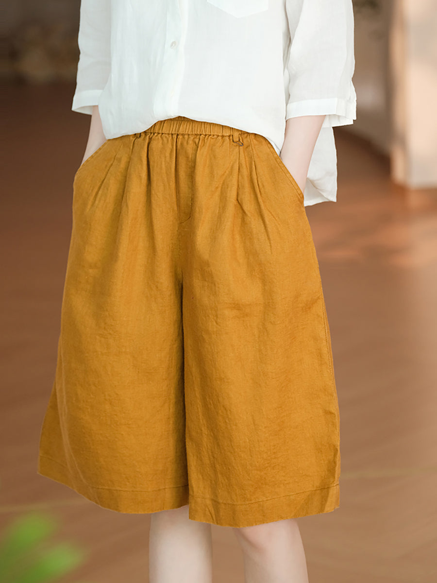 Color 100%linen Pure Fifth Summer Pants