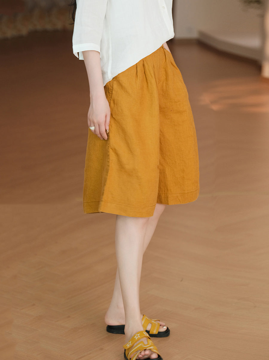 Color 100%linen Pure Fifth Summer Pants