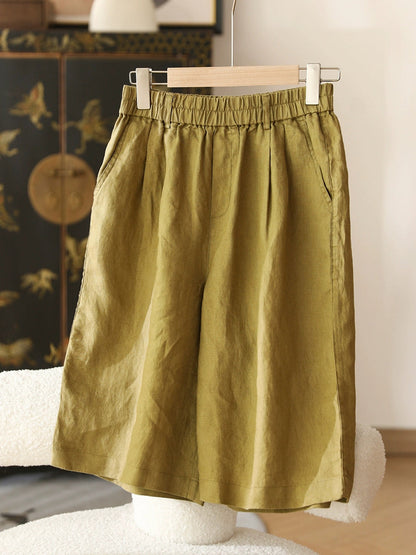 Color 100%linen Pure Fifth Summer Pants