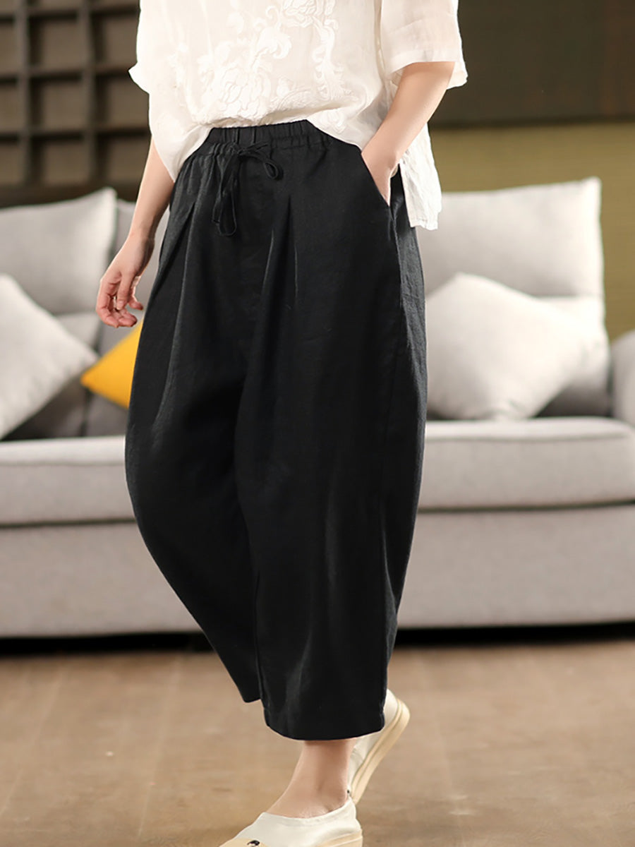 Harem Summer 100%linen Color Pants Pure
