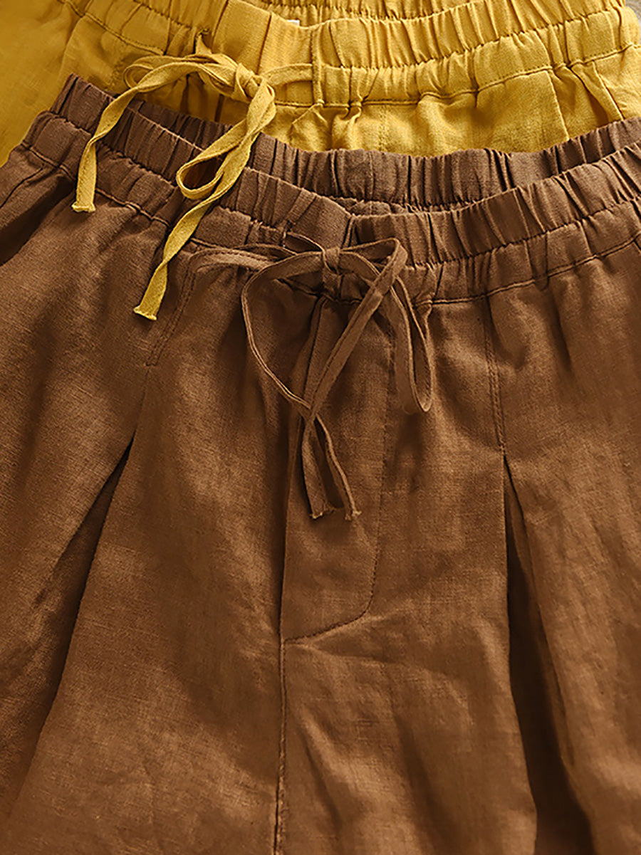 Harem Summer 100%linen Color Pants Pure