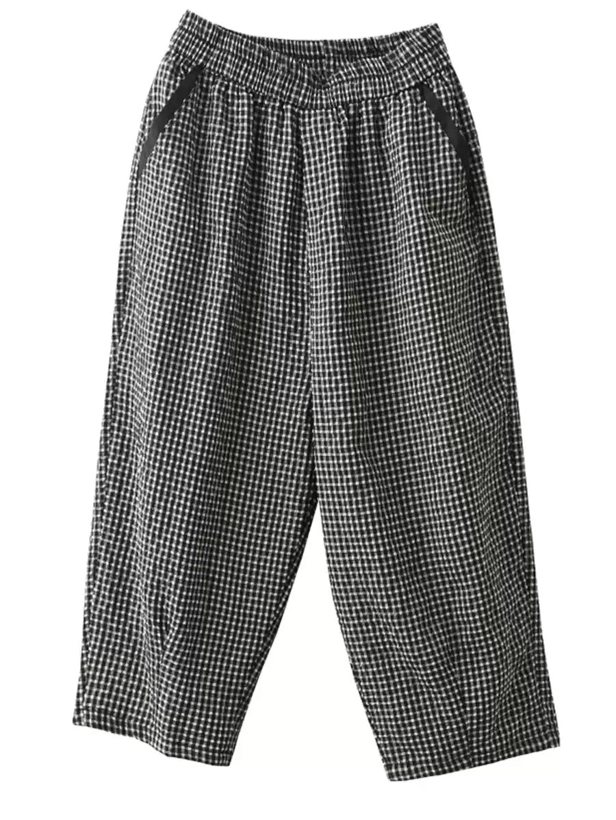 Pants Harem Lattice Cotton Summer